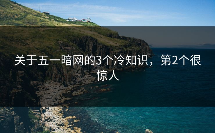 关于五一暗网的3个冷知识，第2个很惊人