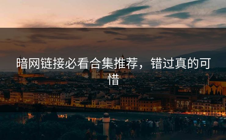 暗网链接必看合集推荐，错过真的可惜