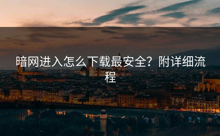 暗网进入怎么下载最安全？附详细流程