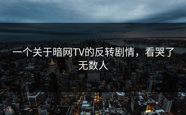 一个关于暗网TV的反转剧情，看哭了无数人