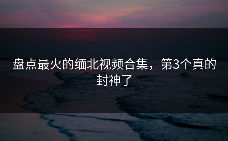 盘点最火的缅北视频合集，第3个真的封神了