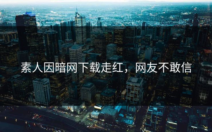 素人因暗网下载走红，网友不敢信