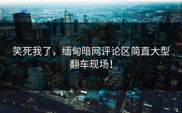 笑死我了，缅甸暗网评论区简直大型翻车现场！