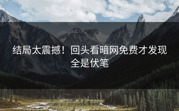 结局太震撼！回头看暗网免费才发现全是伏笔