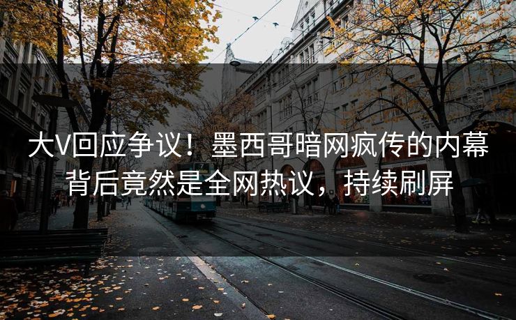 大V回应争议！墨西哥暗网疯传的内幕背后竟然是全网热议，持续刷屏