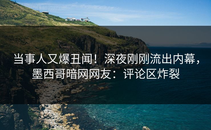 当事人又爆丑闻！深夜刚刚流出内幕，墨西哥暗网网友：评论区炸裂