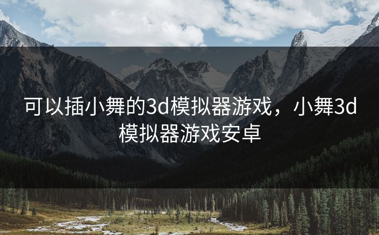 可以插小舞的3d模拟器游戏，小舞3d模拟器游戏安卓